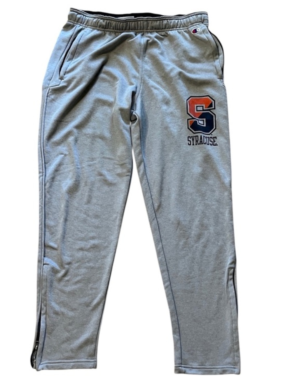 Champion Gray Syracuse Sweatpants with Orange & Navy Logo men’s large